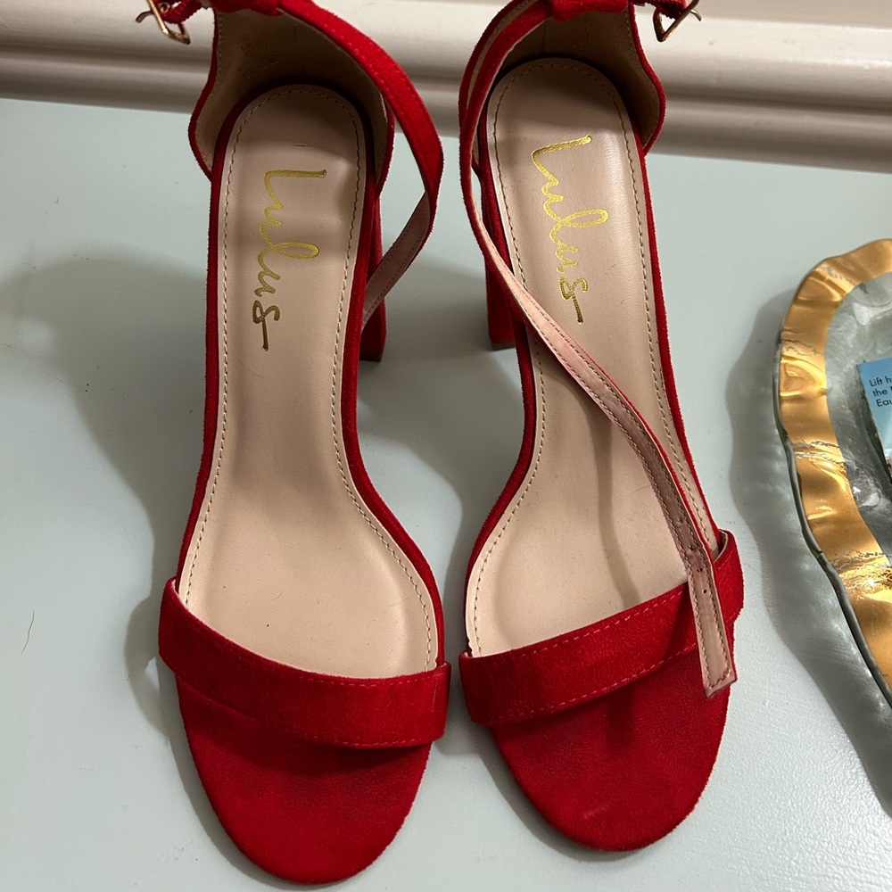 Lulu's Suede Red Heels